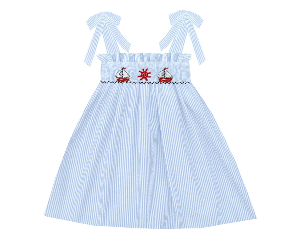 Sailing Away Smocked Dress