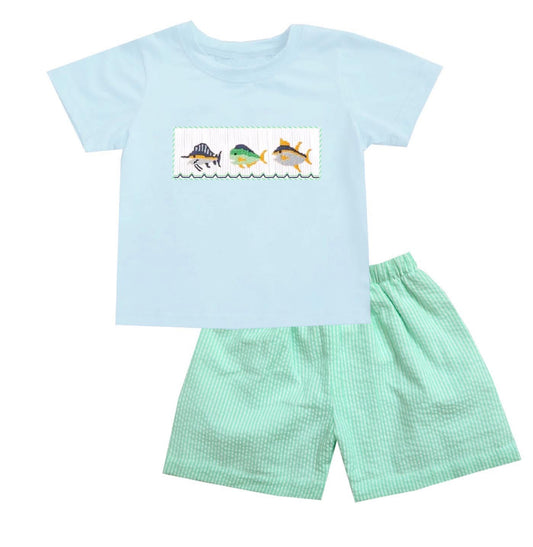 Smocked Fish Boys Set