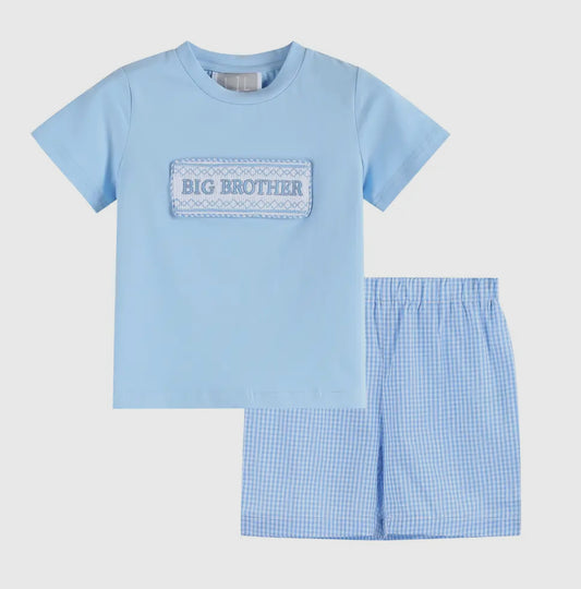 Big Brother Smocked Shorts Set