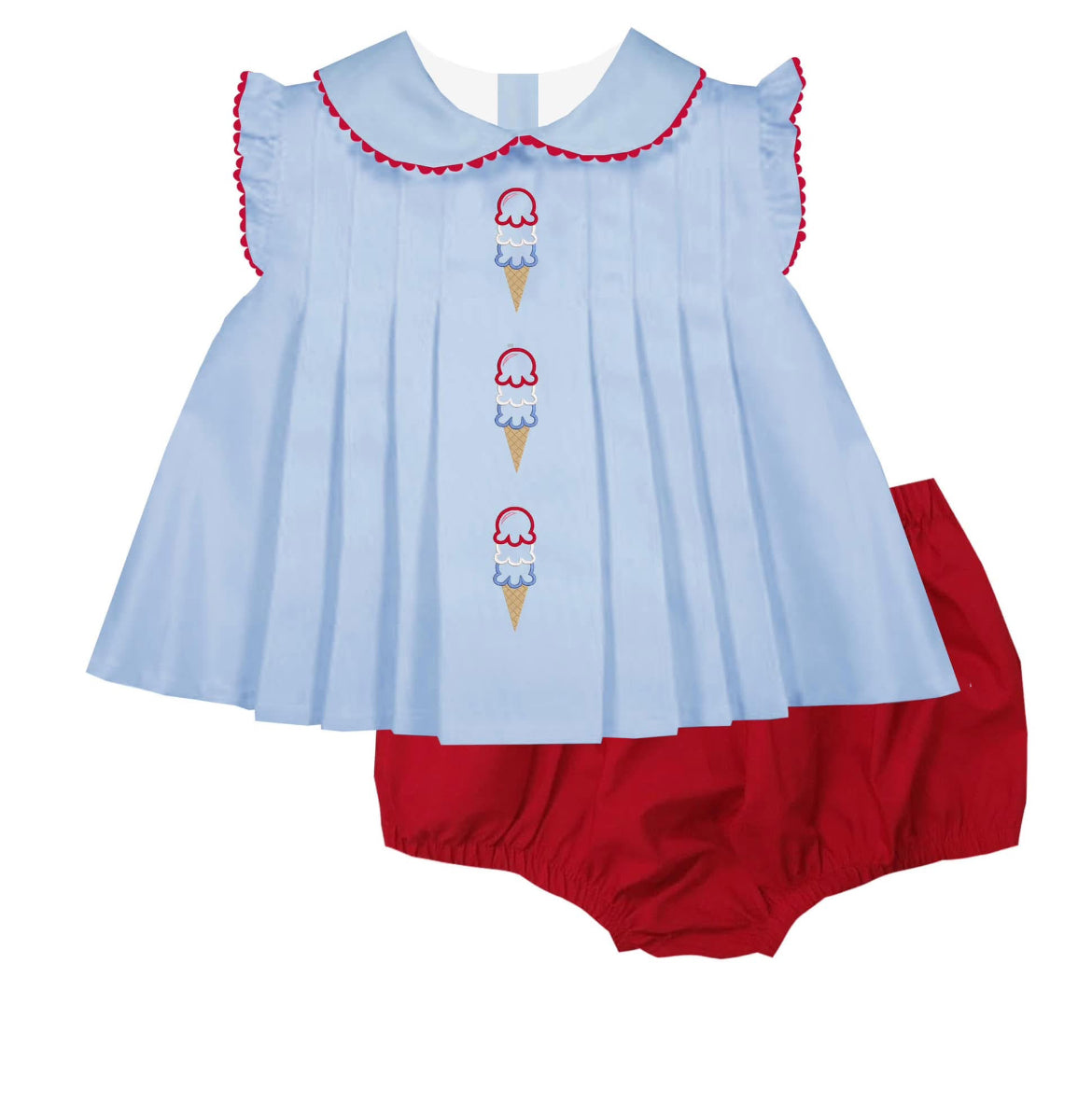 Triple Scoop Embroidered Bloomer Set