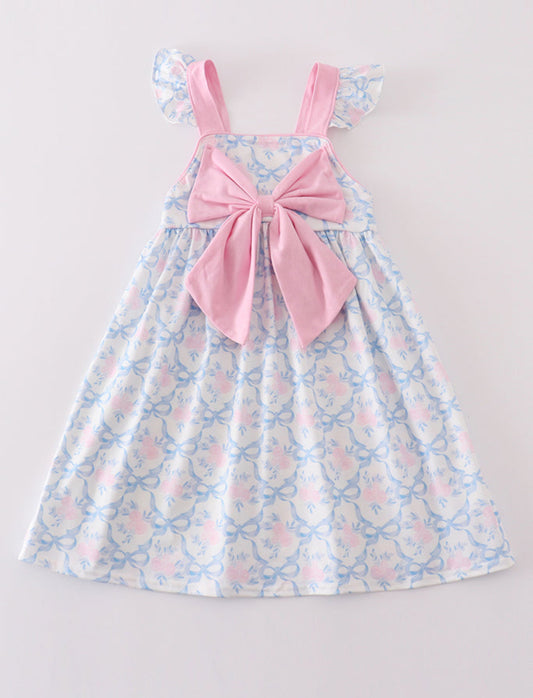 Pink Bow Pattern Dress