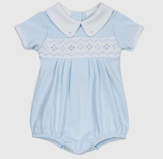 Ethan Blue Smock Pima Bubble